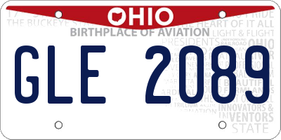 OH license plate GLE2089