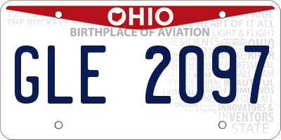 OH license plate GLE2097