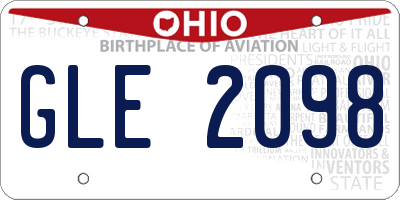 OH license plate GLE2098