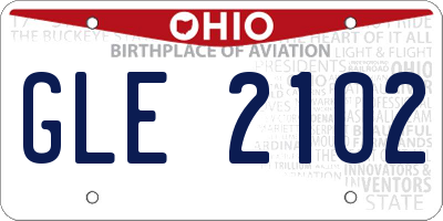 OH license plate GLE2102