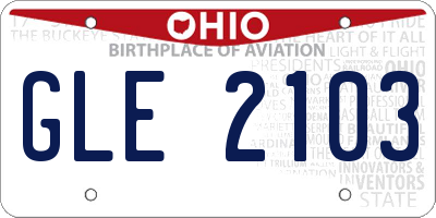 OH license plate GLE2103