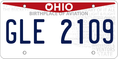 OH license plate GLE2109