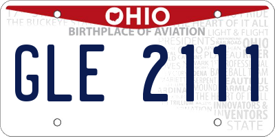OH license plate GLE2111
