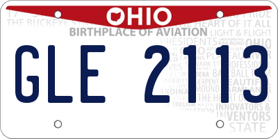 OH license plate GLE2113