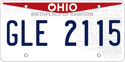 OH license plate GLE2115