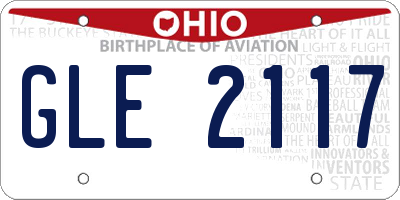 OH license plate GLE2117