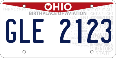 OH license plate GLE2123