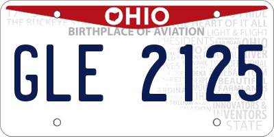 OH license plate GLE2125