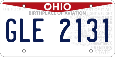 OH license plate GLE2131