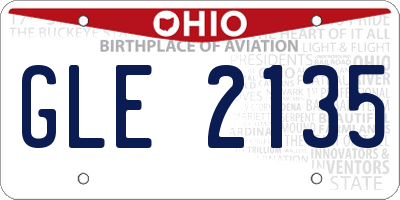OH license plate GLE2135
