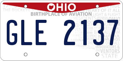 OH license plate GLE2137