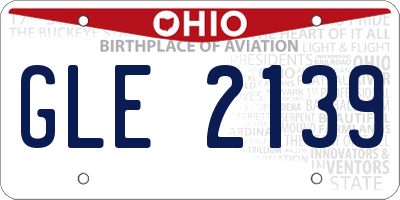 OH license plate GLE2139
