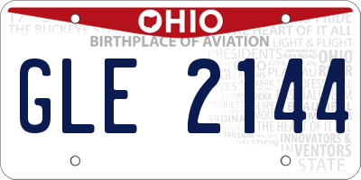 OH license plate GLE2144