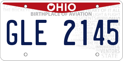 OH license plate GLE2145