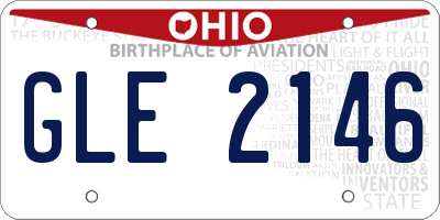 OH license plate GLE2146