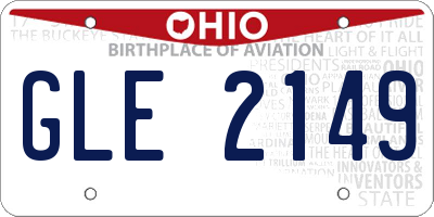 OH license plate GLE2149