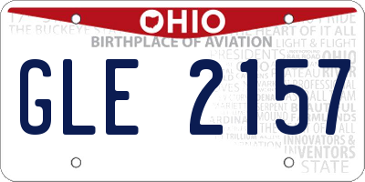 OH license plate GLE2157