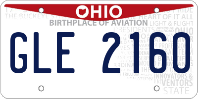 OH license plate GLE2160