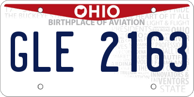 OH license plate GLE2163