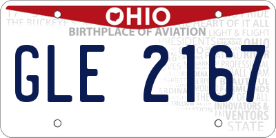 OH license plate GLE2167
