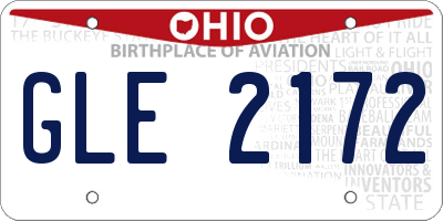 OH license plate GLE2172