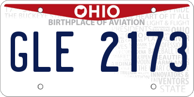 OH license plate GLE2173
