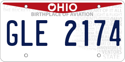 OH license plate GLE2174