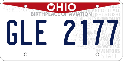 OH license plate GLE2177
