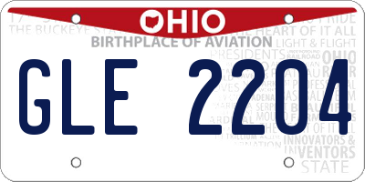 OH license plate GLE2204