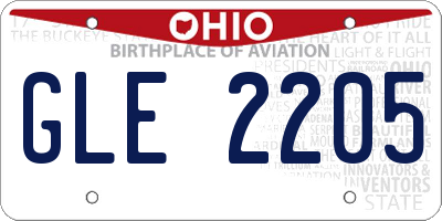 OH license plate GLE2205
