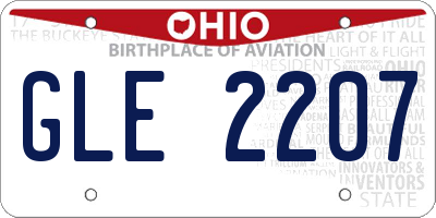 OH license plate GLE2207