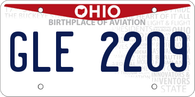 OH license plate GLE2209