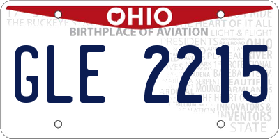 OH license plate GLE2215