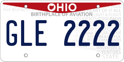 OH license plate GLE2222