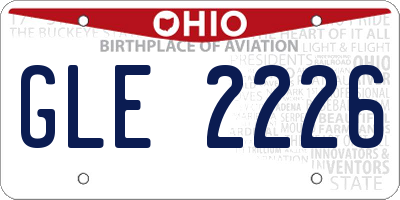 OH license plate GLE2226