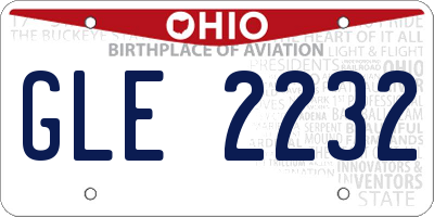 OH license plate GLE2232