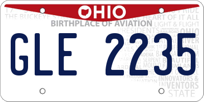 OH license plate GLE2235