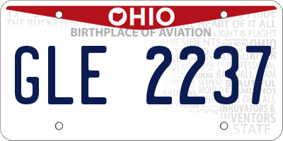 OH license plate GLE2237