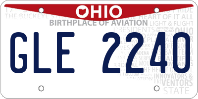 OH license plate GLE2240