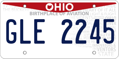 OH license plate GLE2245