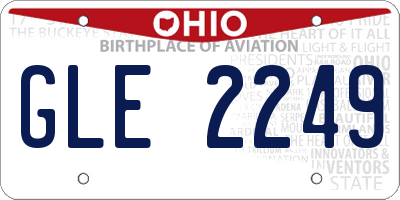 OH license plate GLE2249