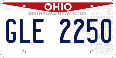 OH license plate GLE2250