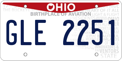 OH license plate GLE2251