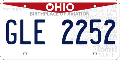 OH license plate GLE2252