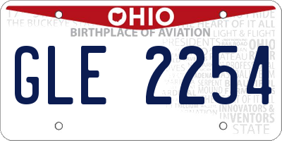OH license plate GLE2254