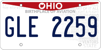OH license plate GLE2259
