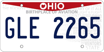 OH license plate GLE2265