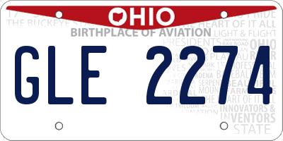 OH license plate GLE2274