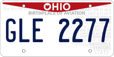 OH license plate GLE2277