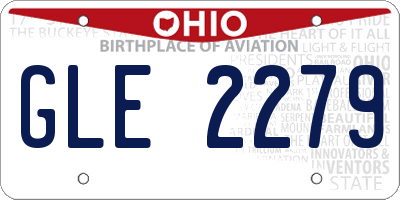 OH license plate GLE2279